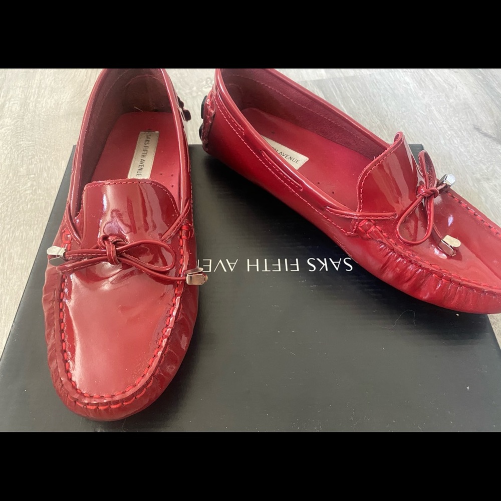 Red Saks Fifth Avenue Loafers